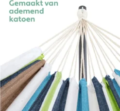 Vita5 Hangmat Met Standaard – 2 Persoons – Incl. Bekerhouder – 205kg Draaggewicht – Groen/Blauw -Tuinmeubelseries Winkel 1200x1111