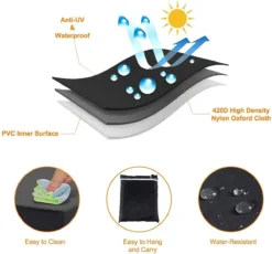 BOTC Tuinbank Beschermhoes - Beschermhoes Voor Hoekbank - Premium Tuinbank Beschermhoes - L-vorm - 300/98 X 300/98 X 70cm - Zwart -Tuinmeubelseries Winkel 1200x1115