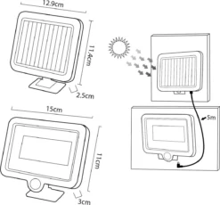 LED-schijnwerper Op Zonne-energie Met Bewegingssensor Maclean Energy IP44, 5W, 400lm, 6000K Koud Wit, Lithiumbatterij 1300 MAh, 5,5V DC MCE438 4 LED-schijnwerper Op Zonne-energie Met Bewegingssensor Maclean Energy IP44, 5W, 400lm, 6000K Koud Wit, Lithiumbatterij 1300 MAh, 5,5V DC MCE438 -Tuinmeubelseries Winkel 1200x1115 5
