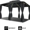El Jardin - Partytent - 4x3 - Waterdicht Dak - Wanden - Solar - Antraciet Paviljoen