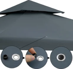 Casaria Paviljoen Lorca 3x3m - UV-bescherming 50+ Metaal - Antraciet -Tuinmeubelseries Winkel 1200x1127 2