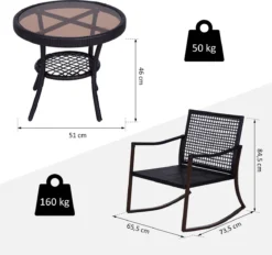 Outsunny Tuinset 7-delig Schommelstoel Set Zitgroep Met Kussens Rotan Bruin 863-030 -Tuinmeubelseries Winkel 1200x1127 3