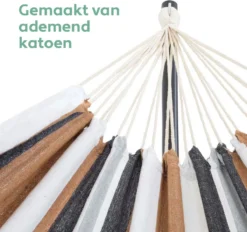 Vita5 Hangmat Met Standaard – 2 Persoons – Incl. Bekerhouder – 205kg Draaggewicht – Blauw/Wit/Bruin -Tuinmeubelseries Winkel 1200x1129 3