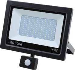 Hofftech LED Straler - Bouwlamp Smd Met Sensor - 100 Watt - IP65