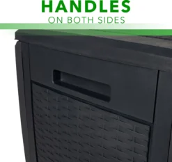 Opbergbox 310L UV-Bestendig Weerbestendig Wielen Tuinbox Rotan-look Antraciet -Tuinmeubelseries Winkel 1200x1131 6