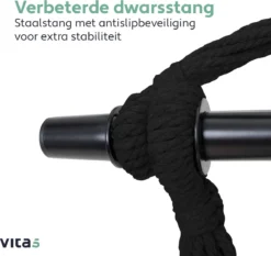 Vita5 XXL Hangstoel - Binnen&Buiten Hangnest - Incl. 2 Kussens En Boekenvak - Volwassenen&Kinderen - Hangmatstoel Tot 225kg - Zwart 6 Vita5 XXL Hangstoel - Binnen&Buiten Hangnest - Incl. 2 Kussens En Boekenvak - Volwassenen&Kinderen - Hangmatstoel Tot 225kg - Zwart -Tuinmeubelseries Winkel 1200x1134 4
