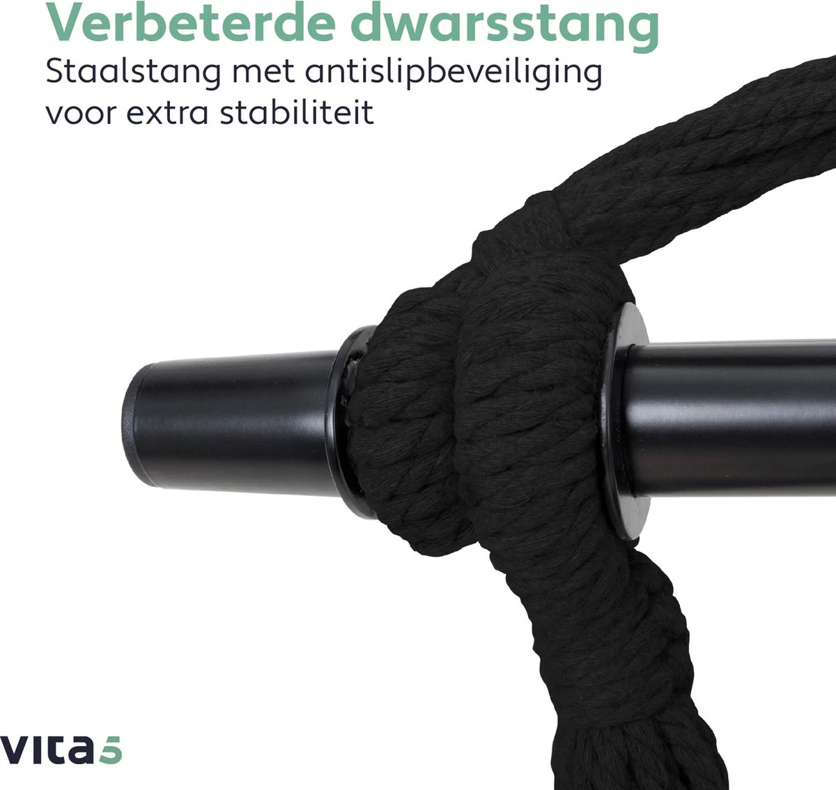 Vita5 XXL Hangstoel - Binnen&Buiten Hangnest - Incl. 2 Kussens en Boekenvak - Volwassenen&Kinderen - Hangmatstoel tot 225kg - Zwart Vita5 XXL Hangstoel - Binnen&Buiten Hangnest - Incl. 2 Kussens En Boekenvak - Volwassenen&Kinderen - Hangmatstoel Tot 225kg - Zwart -Tuinmeubelseries Winkel 1200x1134 4