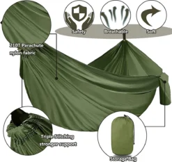 IBright Hangmat XXL - Complete Set – Incl. Karabijnhaken En Riemen - Tot 200 Kg - 270x140cm - Leger Groen 3 IBright Hangmat XXL - Complete Set – Incl. Karabijnhaken En Riemen - Tot 200 Kg - 270x140cm - Leger Groen -Tuinmeubelseries Winkel 1200x1134 5