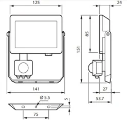 Philips Decoflood - Floodlight - Zwart - 1x20W - Met Sensor -Tuinmeubelseries Winkel 1200x1135 3