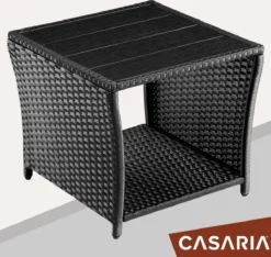 Casaria Polyrattan Bijzettafel - WPC Tafelblad 45x45x40cm – Zwart 2 Casaria Polyrattan Bijzettafel - WPC Tafelblad 45x45x40cm – Zwart -Tuinmeubelseries Winkel 1200x1138