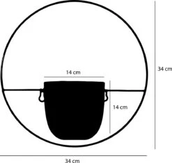 Mica Decorations Dexter Bloempot Wand - L34 X B14 X H34 Cm - Goud -Tuinmeubelseries Winkel 1200x1141 14