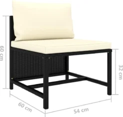 VidaXL 4-delige Loungeset Met Kussens Poly Rattan Zwart -Tuinmeubelseries Winkel 1200x1141