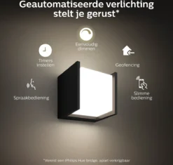 Philips Hue Fuzo Muurlamp - Warmwit Licht - Zwart - Smal - Open 3 Philips Hue Fuzo Muurlamp - Warmwit Licht - Zwart - Smal - Open -Tuinmeubelseries Winkel 1200x1142 5