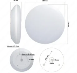 HOFTRONIC - LED Plafondlamp - Plafonnière - RVS - 12 Watt - IP65 Waterdicht - Kleur Instelbaar (2700K, 4000K & 5000K) - 1200 Lumen - IK10 Stootveilig - Ø25 Cm - Geschikt Voor Badkamer - Voor Binnen En Buiten - 3 Jaar Garantie 7 HOFTRONIC - LED Plafondlamp - Plafonnière - RVS - 12 Watt - IP65 Waterdicht - Kleur Instelbaar (2700K, 4000K & 5000K) - 1200 Lumen - IK10 Stootveilig - Ø25 Cm - Geschikt Voor Badkamer - Voor Binnen En Buiten - 3 Jaar Garantie -Tuinmeubelseries Winkel 1200x1144 4