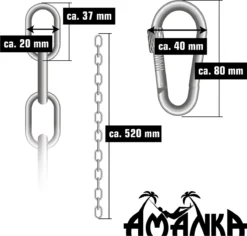 2x 50cm Hangende Stoelketting Tot 230kg - 4 Karabiners - Schommel Hangmat Bokszak Ophanging -Tuinmeubelseries Winkel 1200x1145 2
