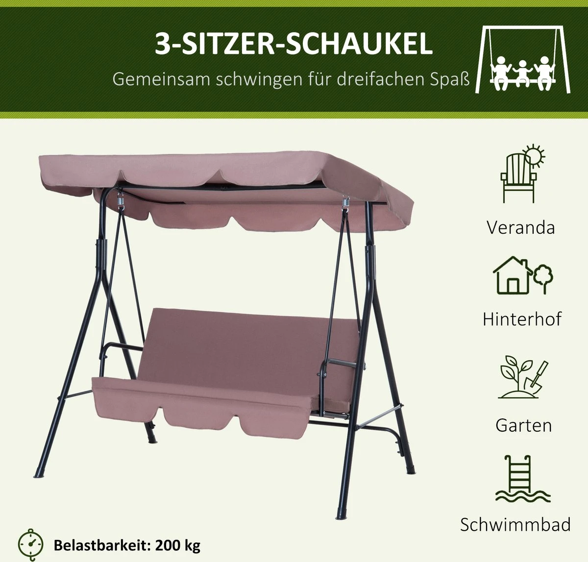 Outsunny Hollywoodschommel 3-zits tuinschommel schommelbank met dak 3 kleuren 84A-054 Outsunny Hollywoodschommel 3-zits Tuinschommel Schommelbank Met Dak 3 Kleuren 84A-054 -Tuinmeubelseries Winkel 1200x1147 1