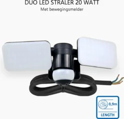 ELRO LF70 Duo LED Buitenlamp Met Bewegingssensor – 2x 10W – 1200LM – IP54 Waterdicht - Zwart 5 ELRO LF70 Duo LED Buitenlamp Met Bewegingssensor – 2x 10W – 1200LM – IP54 Waterdicht - Zwart -Tuinmeubelseries Winkel 1200x1147 6