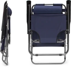 Relaxdays Ligstoel Inklapbaar - Ligbed Met Hoofdsteun - Strandstoel Verstelbaar - Camping - Donkerblauwe -Tuinmeubelseries Winkel 1200x1148 2