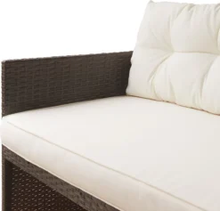 Teamson Home 3-Delig Hoek Loungeset - Tuinmeubelen - Tuinbank - Omvat Tafel En Kussens - Rotan - Bruin/Wit -Tuinmeubelseries Winkel 1200x1150 3