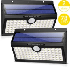 Auronic Buitenlamp - Zonne-energie - 2 Stuks - Bewegingssensor - 78 LED's - Wandlamp - IP65 - Zwart 5 Auronic Buitenlamp - Zonne-energie - 2 Stuks - Bewegingssensor - 78 LED's - Wandlamp - IP65 - Zwart -Tuinmeubelseries Winkel 1200x1150 8