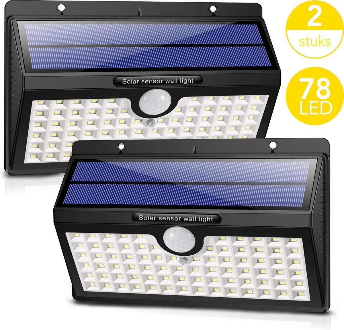 Auronic Buitenlamp - Zonne-energie - 2 Stuks - Bewegingssensor - 78 LED's - Wandlamp - IP65 - Zwart Auronic Buitenlamp - Zonne-energie - 2 Stuks - Bewegingssensor - 78 LED's - Wandlamp - IP65 - Zwart -Tuinmeubelseries Winkel 1200x1150 8