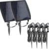 Proventa Longlife Solar LED Tuinspots Inclusief Zonnepanelen - 4 X LED Prikspot + 2 X Zonnepaneel