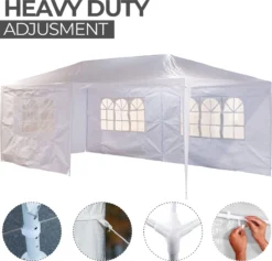 MaxxGarden Partytent - Paviljoen - 300 X 600 X 250 Cm - Met Zijwanden - Waterdicht Pro - 32mm Buizen – Wit -Tuinmeubelseries Winkel 1200x1153