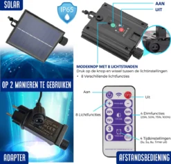 SHINE - Lichtsnoer - Lichtslinger Op Zonne-energie - Solar Led Prikkabel - Feestverlichting - Lampjes Slinger - Tuinverlichting - Vintage Basic Sfeerverlichting - 10 Meter En 12 Led Plug-In Lampen -Tuinmeubelseries Winkel 1200x1155 6