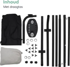 Vita5 Hangmat Met Standaard – 2 Persoons – Incl. Bekerhouder – 205kg Draaggewicht – Grijs -Tuinmeubelseries Winkel 1200x1157 7