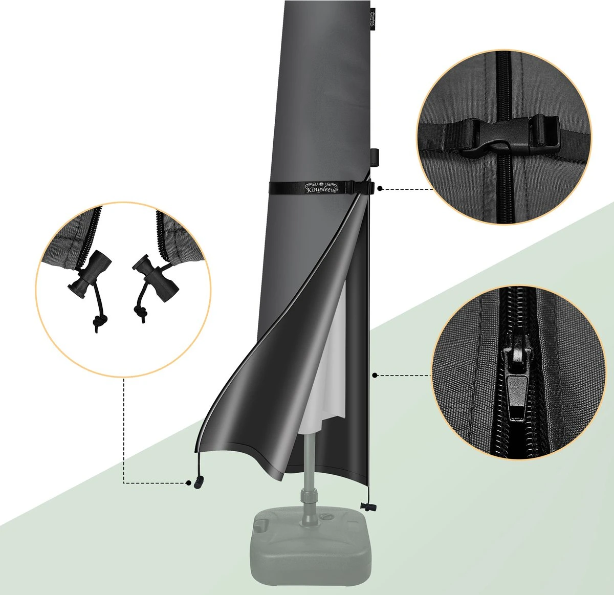 Kingsleeve Parasolhoes tot Ø 330cm - Weerbestendig Robuust - Grijs Kingsleeve Parasolhoes Tot Ø 330cm - Weerbestendig Robuust - Grijs -Tuinmeubelseries Winkel 1200x1163 1