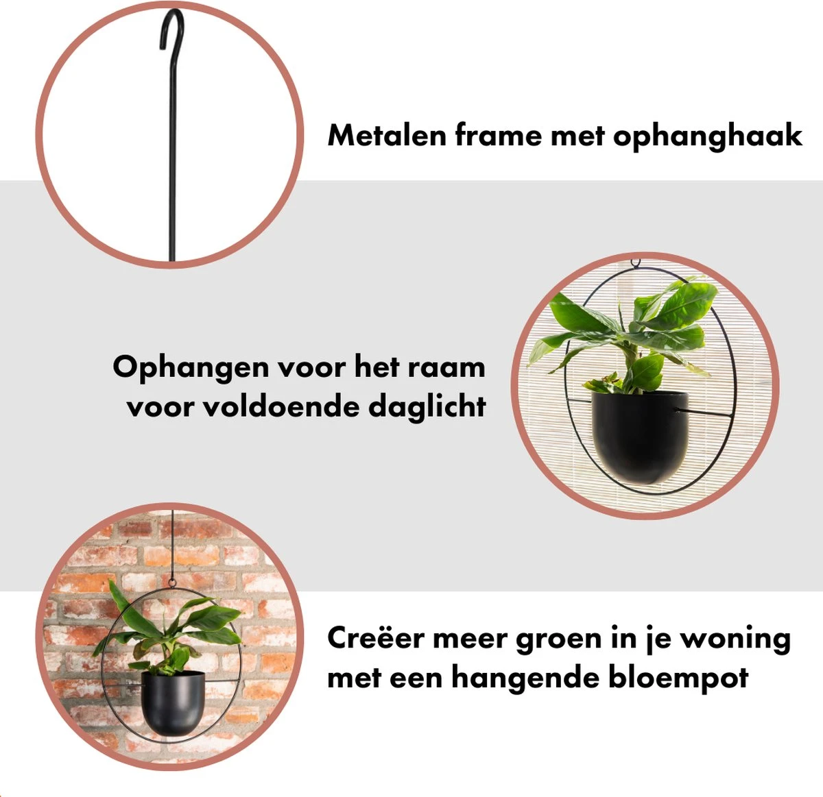 QUVIO Bloempot hangend / Bloempotten voor binnen / Bloempotten / Bloempot binnen / Bloempot met ophanghaak - Metaal QUVIO Bloempot Hangend / Bloempotten Voor Binnen / Bloempotten / Bloempot Binnen / Bloempot Met Ophanghaak - Metaal -Tuinmeubelseries Winkel 1200x1163 5