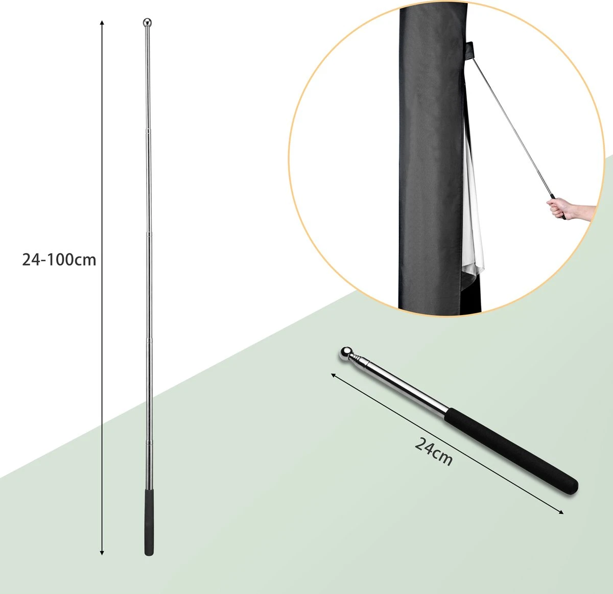 Kingsleeve Parasolhoes tot Ø 330cm - Weerbestendig Robuust - Grijs Kingsleeve Parasolhoes Tot Ø 330cm - Weerbestendig Robuust - Grijs -Tuinmeubelseries Winkel
