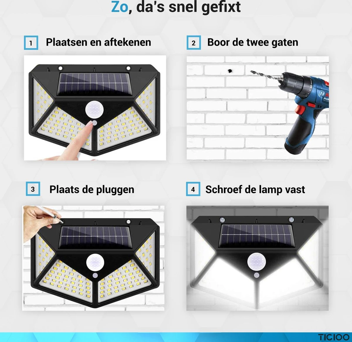 TIGIOO Solar LED Tuinverlichting met Bewegingssensor - Wandlamp Buitenlamp - Tuinlamp Op Zonneenergie - (2Pack) TIGIOO Solar LED Tuinverlichting Met Bewegingssensor - Wandlamp Buitenlamp - Tuinlamp Op Zonneenergie - (2Pack) -Tuinmeubelseries Winkel 1200x1165 4