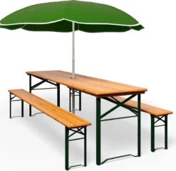 Casaria Tuinset Hout – 2 Banken 1Tafel Inklapbaar - 170x46x75cm -Tuinmeubelseries Winkel 1200x1170 3