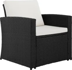 Tectake - Wicker Zitgroep Tuinset Lucca - Zwart - 404131 -Tuinmeubelseries Winkel 1200x1170 4
