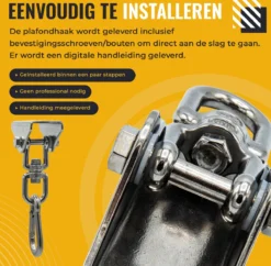 Itstrong® Plafondhaak Ophangsysteem Voor Binnen & Buiten – Ophanghaak Voor Bokszak – Schommel – Schommelstoel – Hangstoel - RVS -Tuinmeubelseries Winkel 1200x1178 2