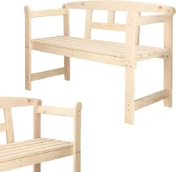 Merkloos Springos Tuinbank | Tuinbankje | Zitbank Buiten | Naaldhout | 119 X 78 X 45 Cm | Licht -Tuinmeubelseries Winkel 1200x1178