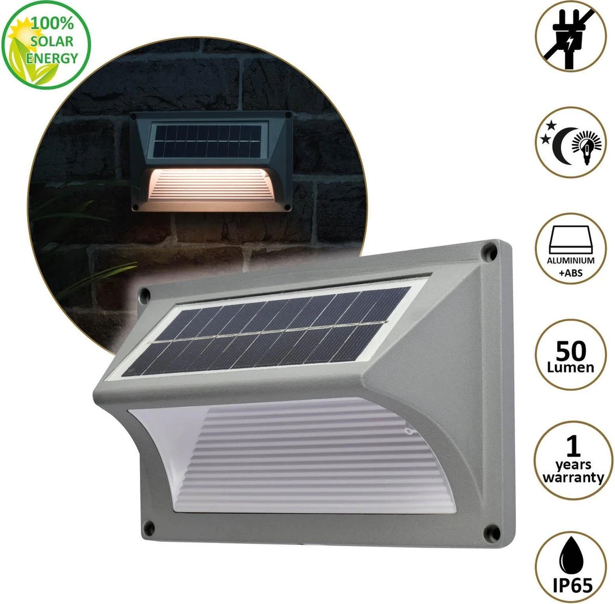 O'DADDY® Castor tuinverlichting op zonneenergie - Wandlamp buiten - solar tuinverlichting - 50 lumen warm wit - aluminium grijs - Draadloos O'DADDY® Castor Tuinverlichting Op Zonneenergie - Wandlamp Buiten - Solar Tuinverlichting - 50 Lumen Warm Wit - Aluminium Grijs - Draadloos -Tuinmeubelseries Winkel 1200x1179 7