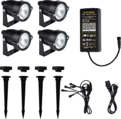 Merkloos Buitenverlichting - Bluetooth Led Tuinspot - LED Tuinspots - Tuinlampen - Te Besturen Met Mobiele App - RGB Multicolour - Waterdicht IP66 - 4 Stuks -Tuinmeubelseries Winkel 1200x1181 5