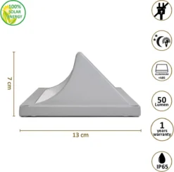 O'DADDY® Castor Tuinverlichting Op Zonneenergie - Wandlamp Buiten - Solar Tuinverlichting - 50 Lumen Warm Wit - Aluminium Grijs - Draadloos 9 O'DADDY® Castor Tuinverlichting Op Zonneenergie - Wandlamp Buiten - Solar Tuinverlichting - 50 Lumen Warm Wit - Aluminium Grijs - Draadloos -Tuinmeubelseries Winkel 1200x1181 7