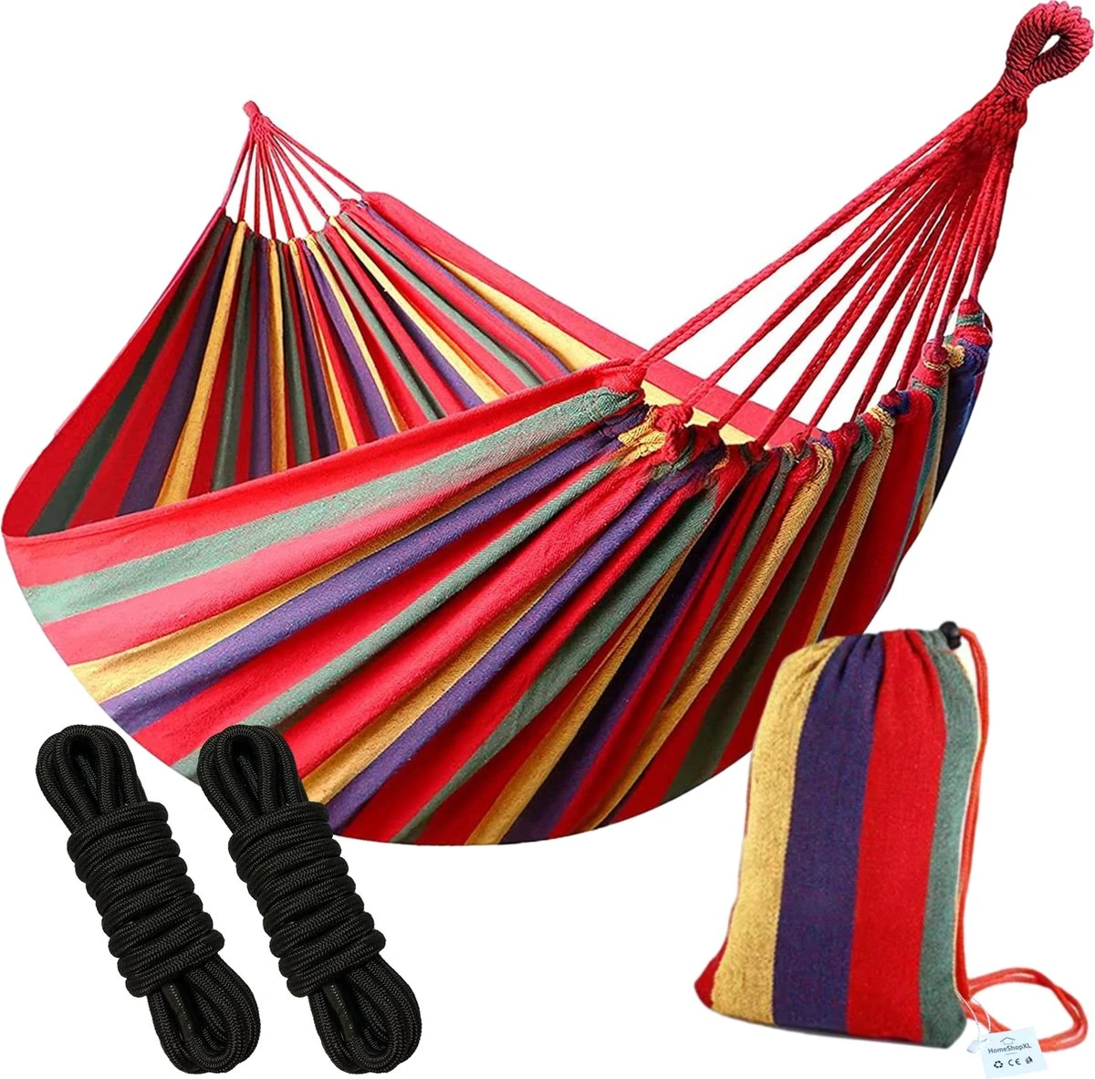 Dubbele Hangmat Rood - 1 of 2 Persoons - Lig Oppervlak 190x150cm - Lengte 260cm Dubbele Hangmat Rood - 1 Of 2 Persoons - Lig Oppervlak 190x150cm - Lengte 260cm -Tuinmeubelseries Winkel 1200x1182 1