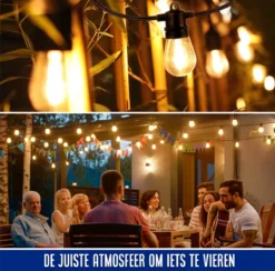 Lichtsnoer - Lichtslinger Op Zonne-energie - Solar Led Prikkabel - Feestverlichting - Lampjes Slinger - Tuinverlichting - Vintage Basic Sfeerverlichting - 15 Meter En 12 Led E27 Lampen -Tuinmeubelseries Winkel 1200x1184 7
