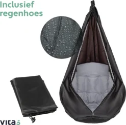 Vita5 Macramé Hangstoel - Voor Binnen En Buiten - Zonder Standaard - Incl. Kussen, Boekenvak En Beschermhoes - Tot 150kg - Grijs 8 Vita5 Macramé Hangstoel - Voor Binnen En Buiten - Zonder Standaard - Incl. Kussen, Boekenvak En Beschermhoes - Tot 150kg - Grijs -Tuinmeubelseries Winkel 1200x1185 2