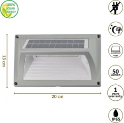 O'DADDY® Castor Tuinverlichting Op Zonneenergie - Wandlamp Buiten - Solar Tuinverlichting - 50 Lumen Warm Wit - Aluminium Grijs - Draadloos 6 O'DADDY® Castor Tuinverlichting Op Zonneenergie - Wandlamp Buiten - Solar Tuinverlichting - 50 Lumen Warm Wit - Aluminium Grijs - Draadloos -Tuinmeubelseries Winkel 1200x1185 7