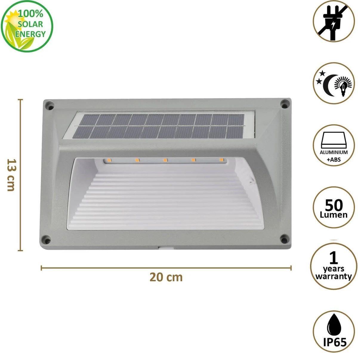 O'DADDY® Castor tuinverlichting op zonneenergie - Wandlamp buiten - solar tuinverlichting - 50 lumen warm wit - aluminium grijs - Draadloos O'DADDY® Castor Tuinverlichting Op Zonneenergie - Wandlamp Buiten - Solar Tuinverlichting - 50 Lumen Warm Wit - Aluminium Grijs - Draadloos -Tuinmeubelseries Winkel 1200x1185 7