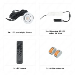 HOFTRONIC Sienna - Veranda Inbouwspots 6x3W - 12 Volt - Complete Veranda Set - 2700K Zeer Warm Wit - IP44 Waterdicht - Dimbare Inbouwspots Met Afstandsbediening - Kantelbaar - 5mm Diameter - 30mm Inbouwdiepte Voor Badkamer En Tuin -Tuinmeubelseries Winkel 1200x1190 18