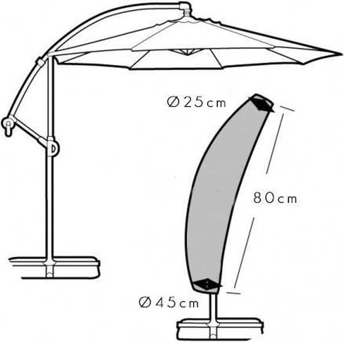 ProGarden luxe zweefparasolhoes - Zweefparasol hoes Pro Garden ProGarden Luxe Zweefparasolhoes - Zweefparasol Hoes -Tuinmeubelseries Winkel 1200x1191 5