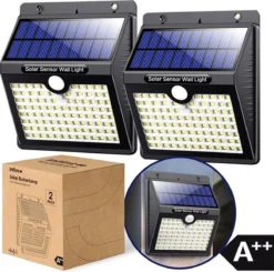 Merkloos Solar Buitenlamp Met Bewegingssensor - Wit Licht - Tuinverlichting Op Zonne-energie - IP65 Waterdicht - 2 Stuks - 97 LEDs - 2700K - Zwart -Tuinmeubelseries Winkel 1200x1192 11