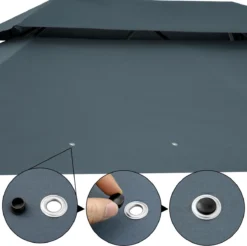 Casaria Paviljoen Topas 3x4m - UV-bescherming 50+ - Antraciet -Tuinmeubelseries Winkel 1200x1195