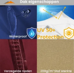 Easy Up Partytent - Partytent - Paviljoen - Partytent Opvouwbaar - Partytent 3x3 - Partytent Met Zijwanden - Inclusief Trolley - Waterdicht - UV 50+ Bescherming - Met Ramen - 16 Kg - Staal - Antraciet - 300 X 300 Cm -Tuinmeubelseries Winkel 1200x1195 7